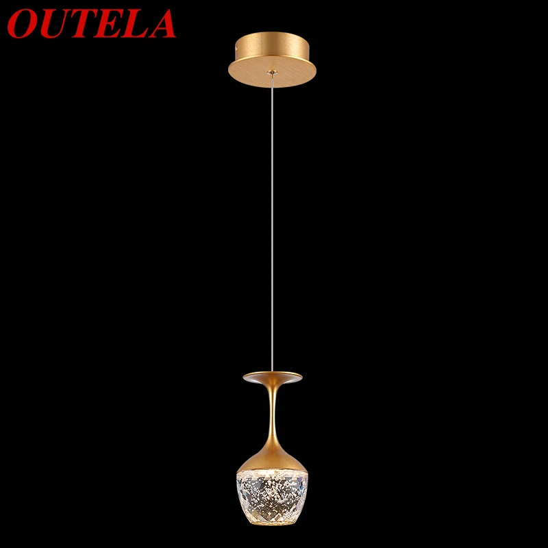 

Креативный Хрустальный подвесной светильник OUTELA для бара, гостиной, обеденного стола, роскошная Золотая люстра с 3 головками, лампа для бока...