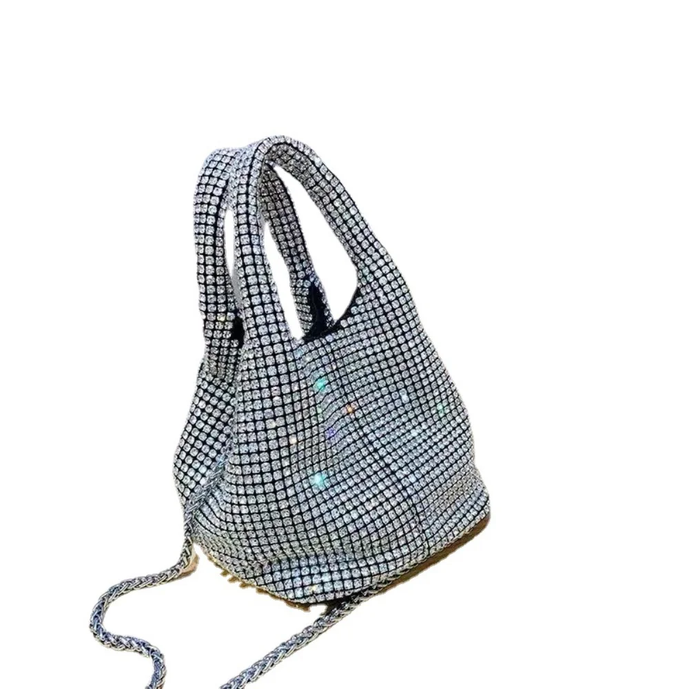 

Saint Heronfull Diamond Bags for Women 2023 New Diamond-encrusted Bucket Rhinone Chain Small Messenger Purses and Handbags