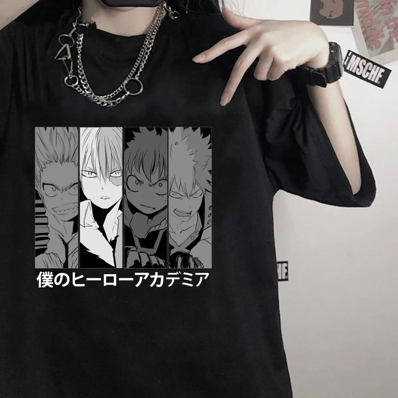 Футболка мужская с героями мультфильма Моя геройская Академия | Мужская одежда