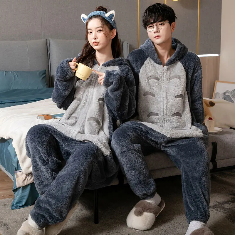 Unisex Adult Animal Pajamas Warm Sleepwear Soft Plush Totoro Onesies Jumpsuit One Piece Halloween Cosplay Homewear Anime Costume