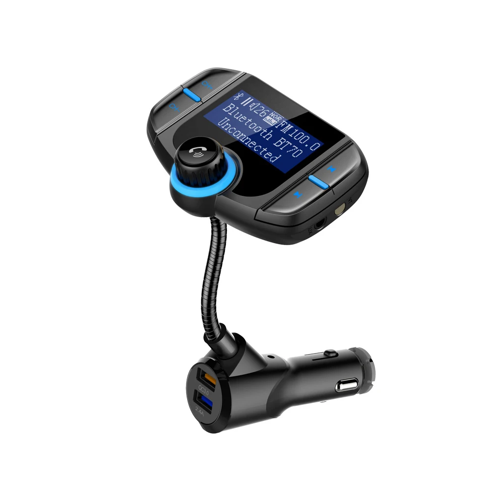 

FM Transmitter Wireless Charger TF Card Vehicle U Disk Multifunction Buttons Hose Music Player Modulator Electronics