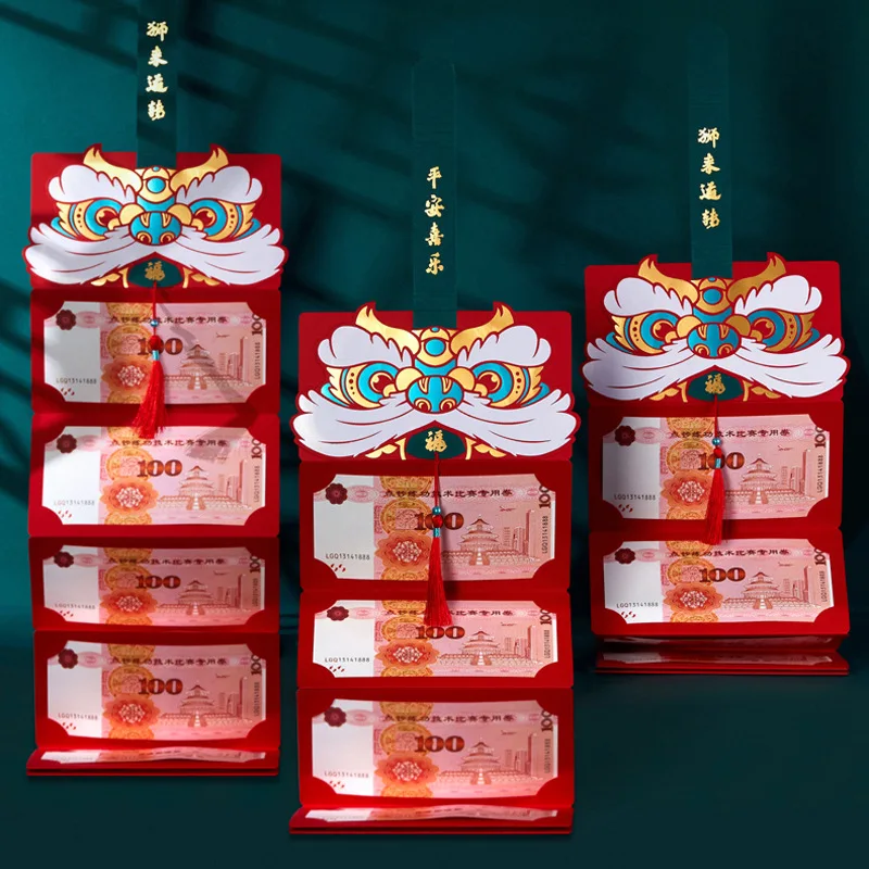 

Red Envelope Chinese New Year Decorations 2022 Tiger Gift Wrap Bag Lucky Money Pockets for Spring Festival Red Pocket Envelope