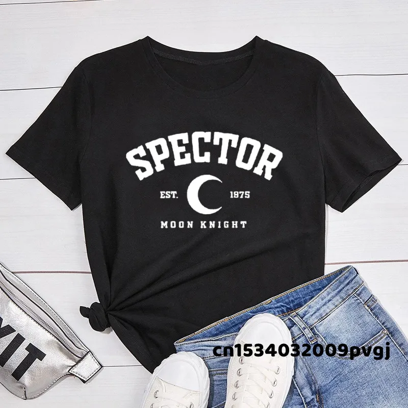 

Spector Est 1975 T Shirt Women Short Sleeve Moon Knight Letter Print Tshirt Harajuku Short Sleeve Tees Women's Clothing