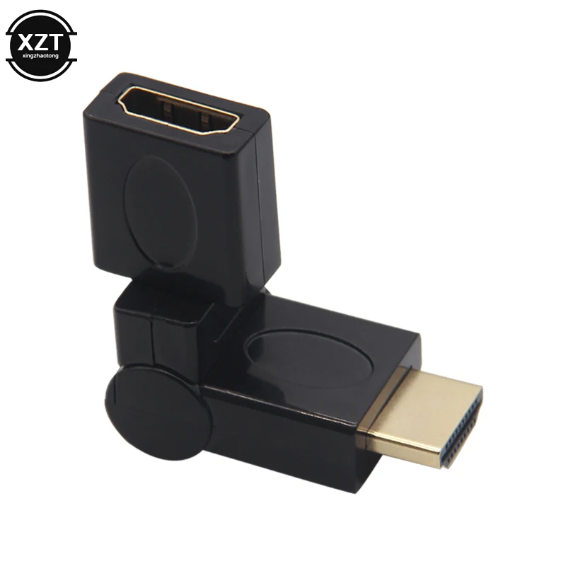 kompatybilny z HDMI kabel przejściowy męski na żeński Mini konwerter wielokątowy obrotowy o 360 stopni 1080P HD do złącza TV PC