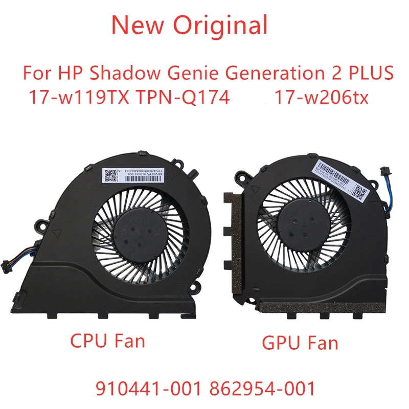 

New Original Laptop CPU GPU Cooling Fan For HP Shadow Genie Generation 2 PLUS 17-w119TX TPN-Q174 Fan 17-w206tx 910441-001 862954