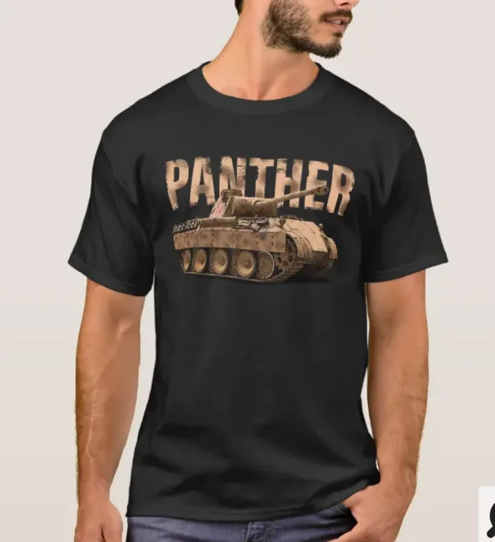 

Wehrmacht Panzer WWII German Army Panther Medium Tank T-Shirt 100% Cotton O-Neck Short Sleeve Casual Mens T-shirt Size S-3XL