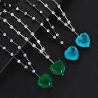 soramoore new 4 colors summer romantic lovely heart pendant chain necklace trend hot opal jewelry women lover bijoux top quality