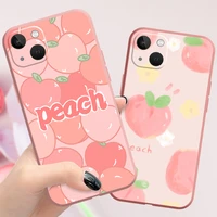peach fruit phone case for iphone 13 12 11 pro max x xr xs max 7 8 6 6s plus 12 13 mini se 2020 soft silicone back cover funda