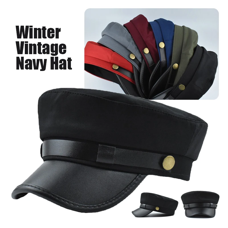 

Beret Flat Hat Military Men Women Cap Trucker Sports Hats Captain Vintage Visor Fasion Newsboy Hat Size Adjustable