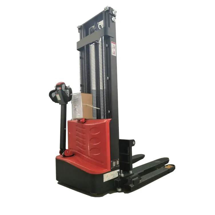 1.5 Ton 1500kg 1.6m~3.5m Top Selling Electric Pallet Stacker Lift Height With Adjustable Leg forklift