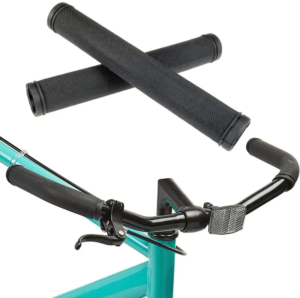 

1 Pair Bicycle Handlebar Grips Non Slip Rubber Road Bicycle Handlebar 176mm/6.929" Bike Grips for BMX/Road Mountain Bikes,Black