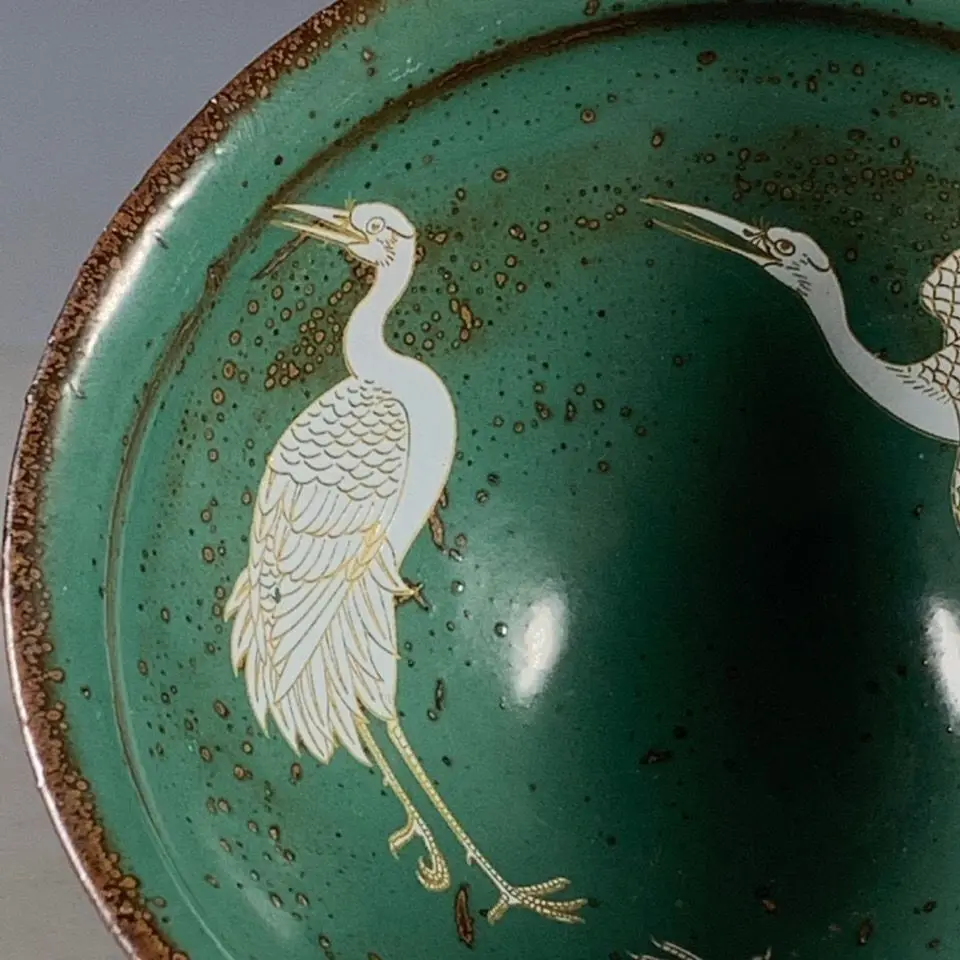 Китайская песня Jian печь зеленая глазурь фарфоровый кран фотографический 4 92