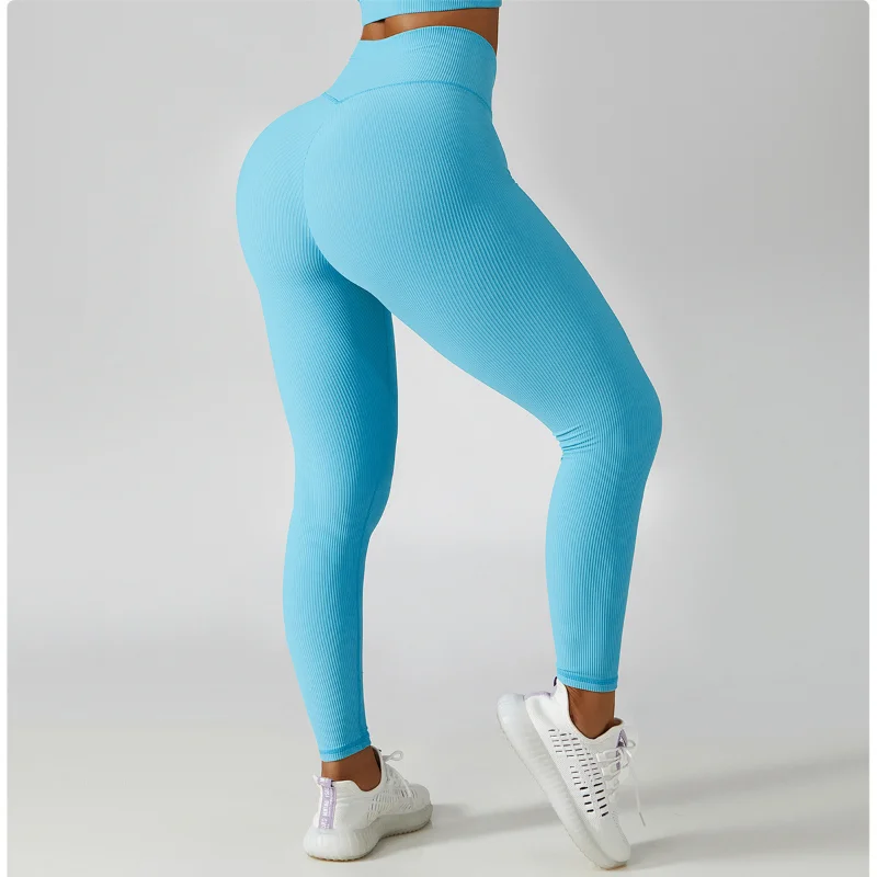 Leggins Women Gym Outfit Yoga Fitting Woman Training Exercise Sports Ribbed Leggings Fitness for Women Push Up Clothing Tights