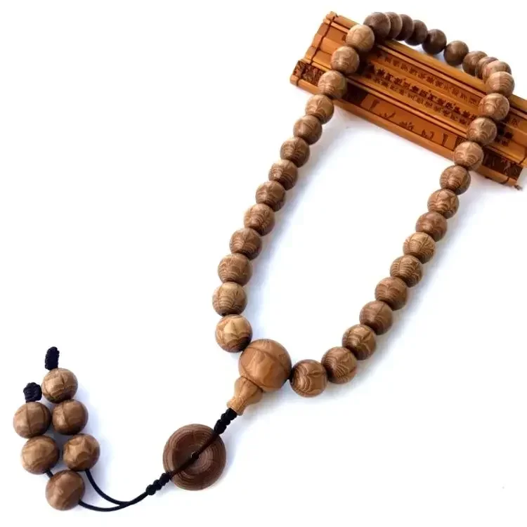 Аутентичные бусины Будды из натурального массива дерева Шесть деревянных ручных