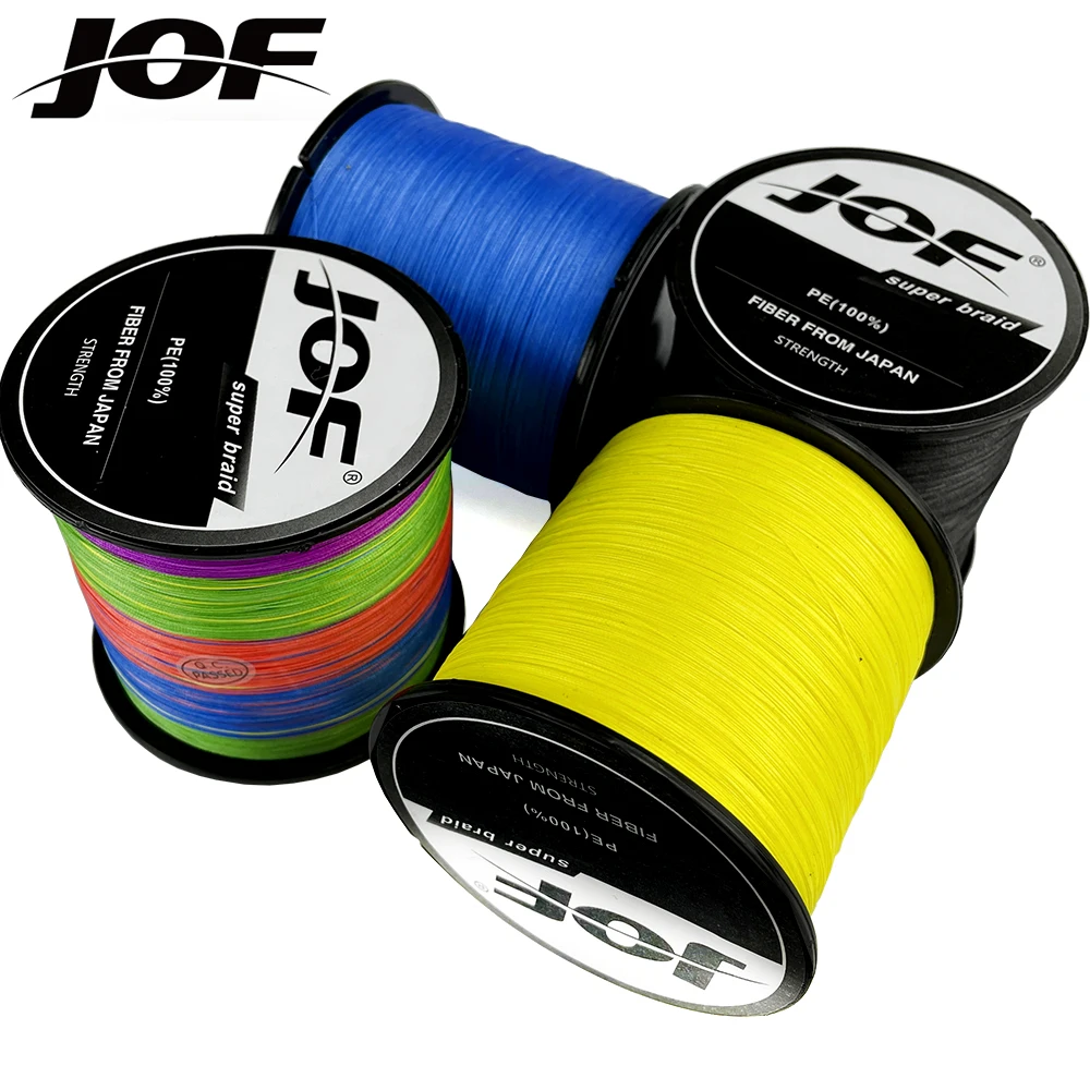

Плетеная рыболовная леска JOF, 8 прядей, 8 прядей, мультифиламентная полиэтиленовая сверхпрочная японская леска для ловли карпа, 500 м, 1000 м, 18-96 ...