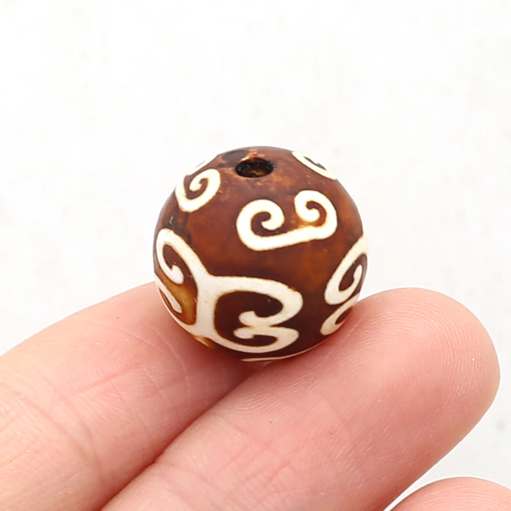 

2Pcs Energy Natural Stone Agates Round Tianzhu Isolation Beads For Jewelry Making DIY Necklace Bracelet Yoga Dzi Gift Accessory