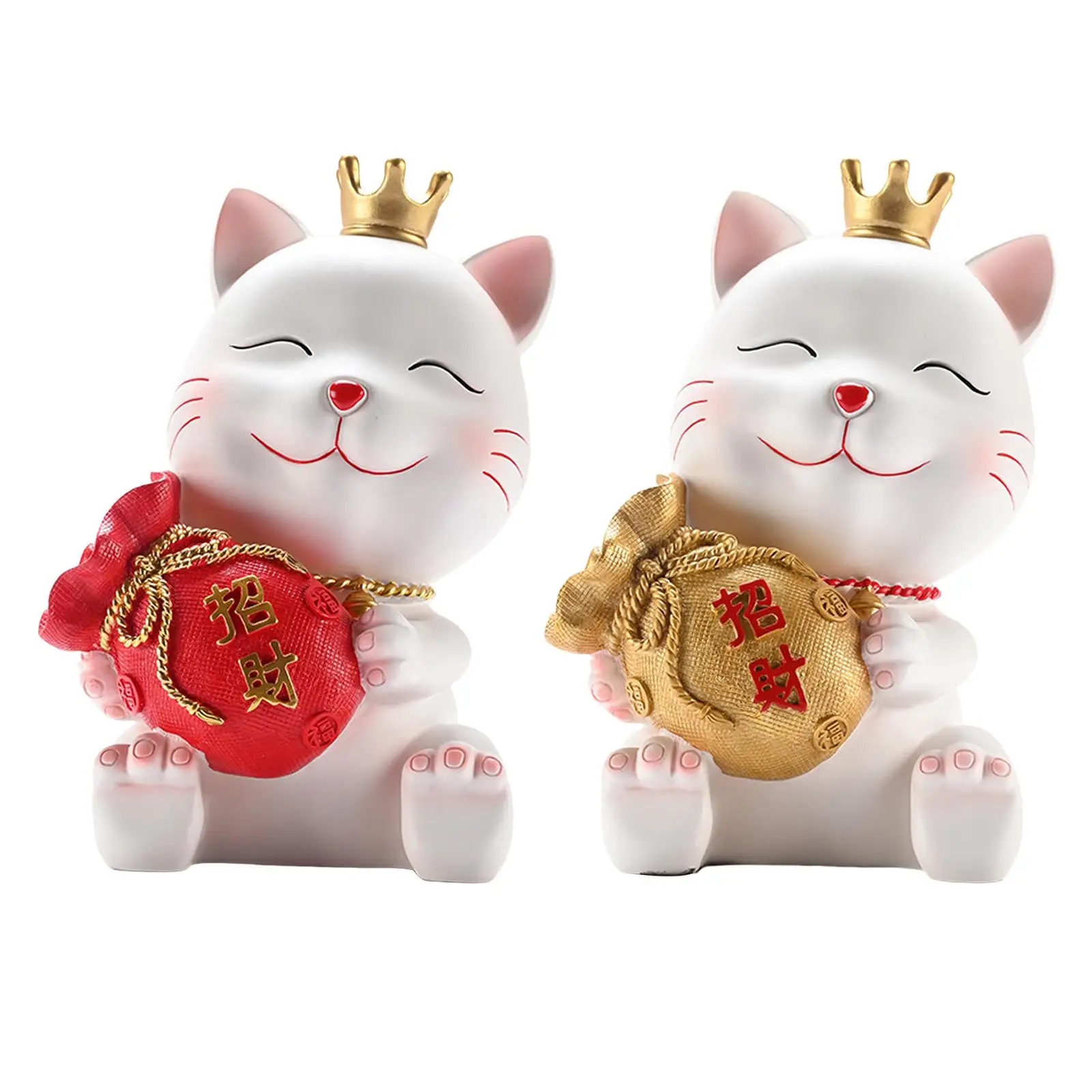 

Креативная Статуэтка счастливого кота, Статуэтка из смолы, скульптура для украшения офиса