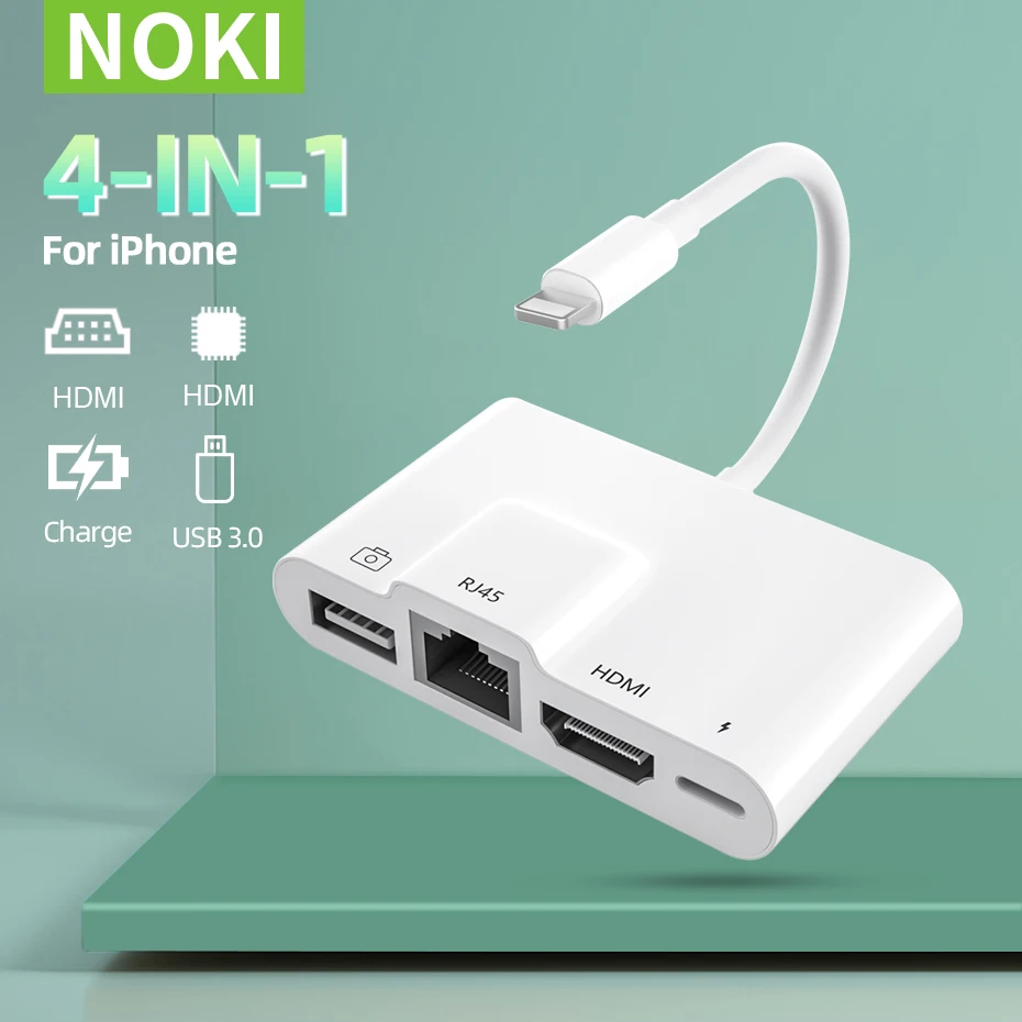 

Адаптер Lightning/RJ45 Ethernet/HDMI, 1080P