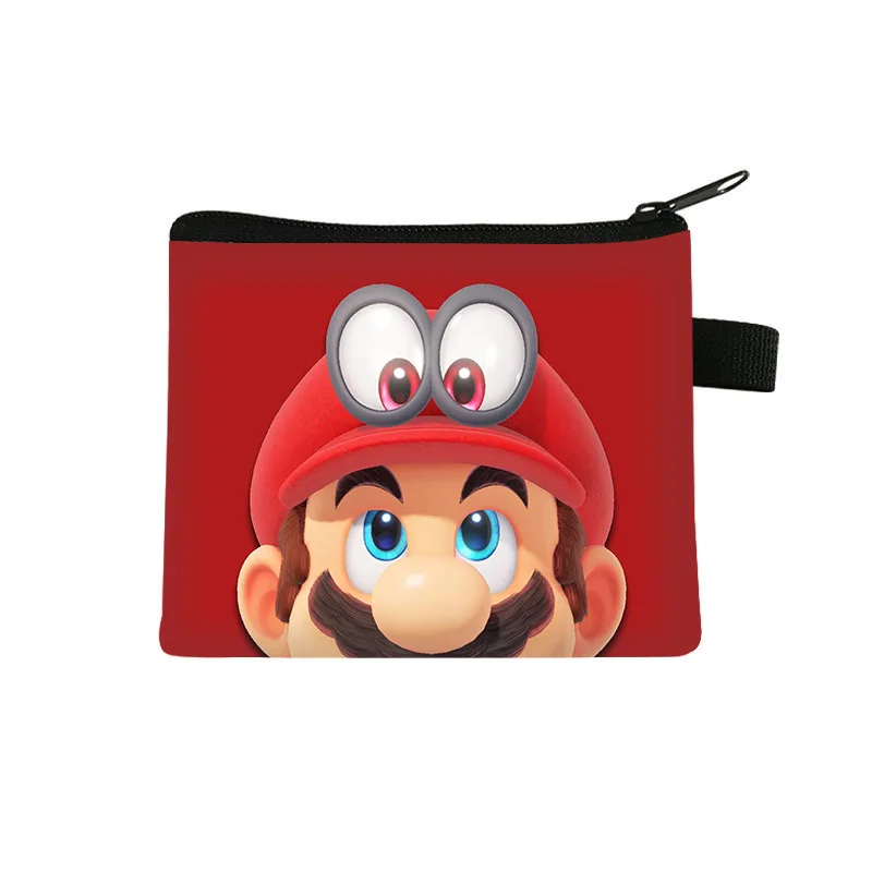 

Super Mario Coin Purse Anime Game Peripheral Luigi Mario Print Storage Bag Children's Key ID Card Holder Wallet Birthday Gift