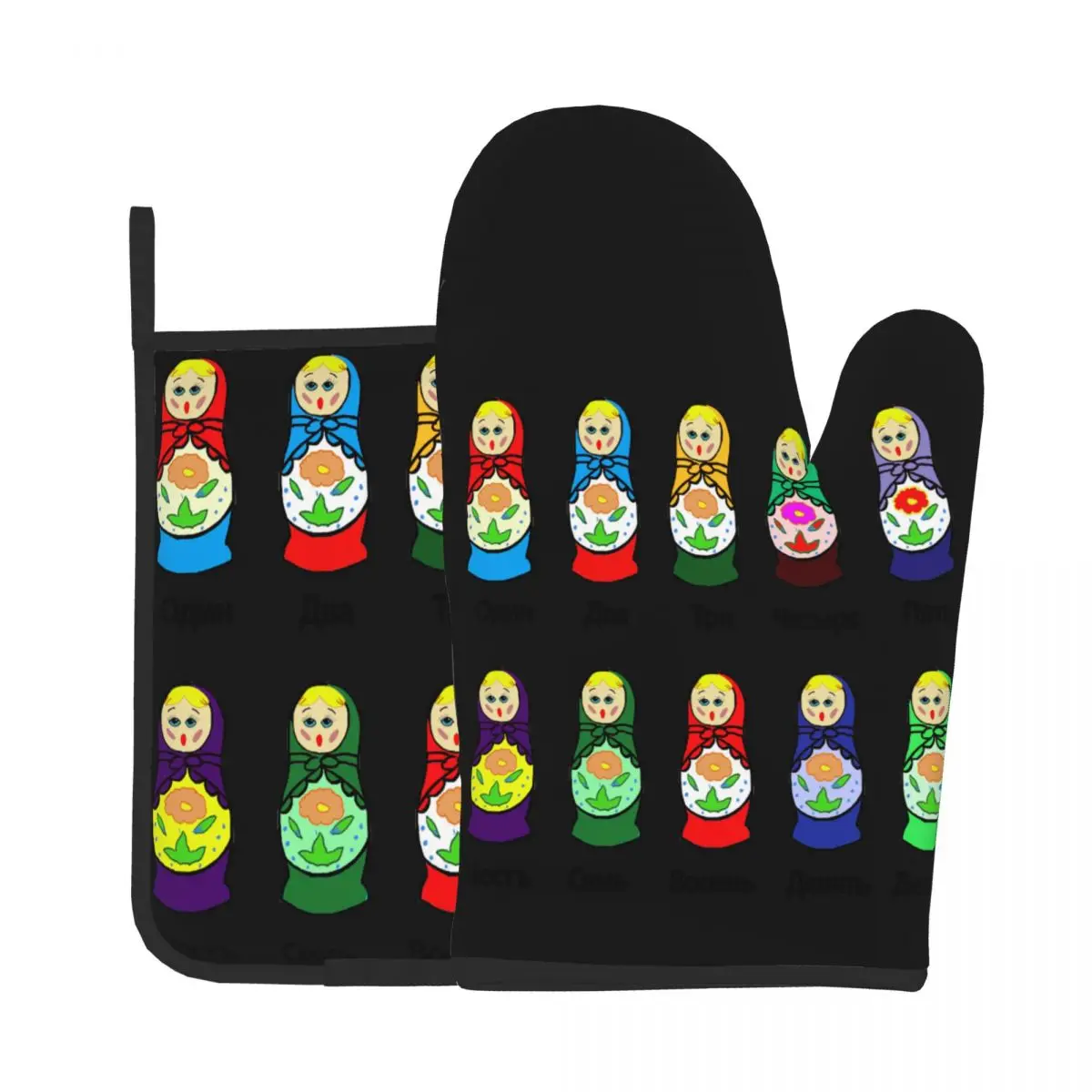 

Русские варежки для куклы-гнездильщиков, варежки для выпечки, барбекю, коврик для микроволновой печи, изоляционные перчатки из полиэстера