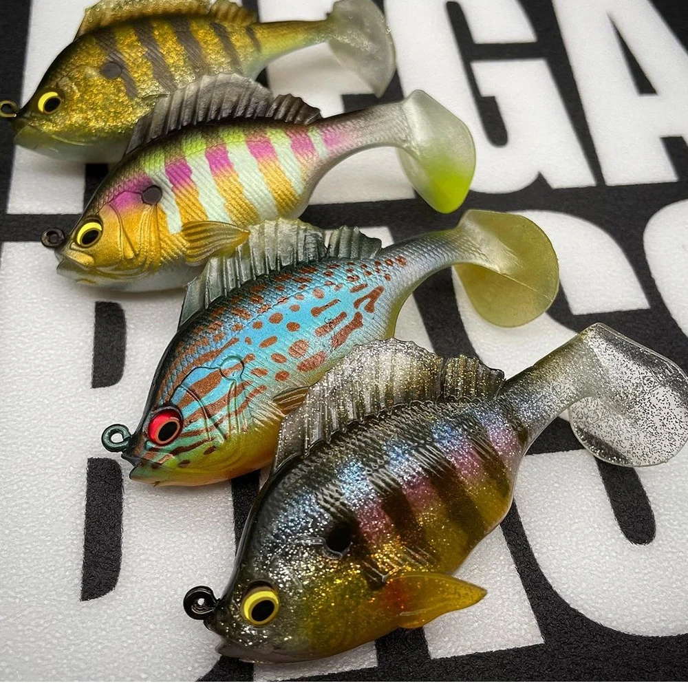 

Zander Pike Fishing Lures Sleeper Gill Swimbait 8cm18g 24g Paddle Tail Realistic Soft Plastic Lure With Saltwater Spoon Jig Hook