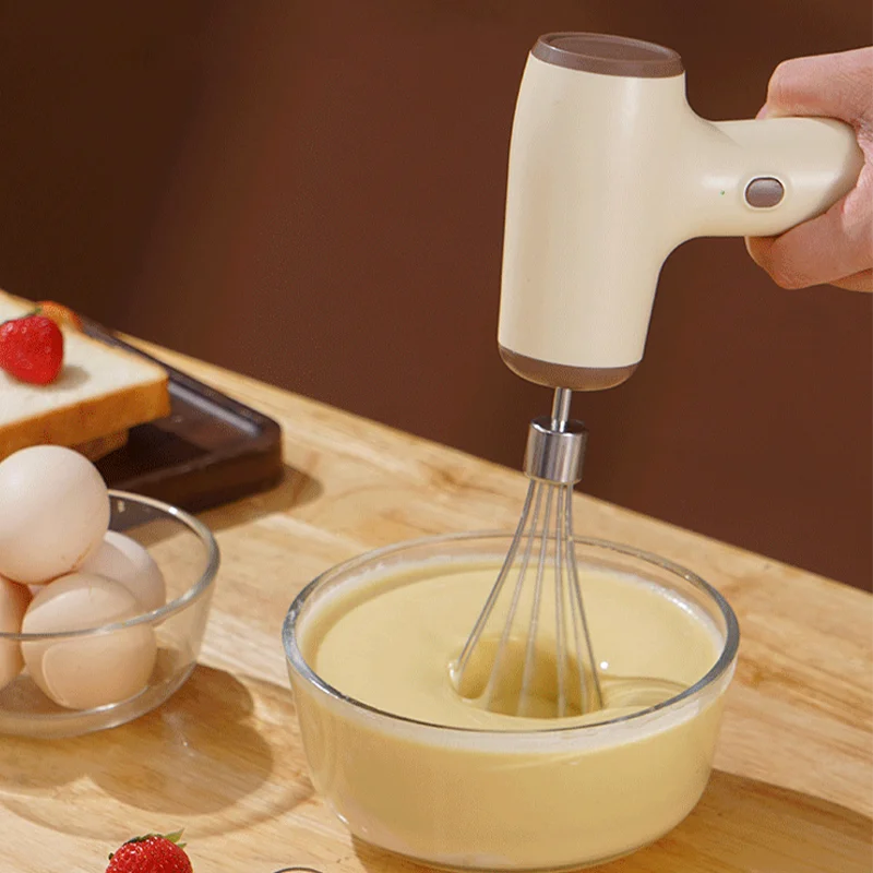 

Two-in-one hand-held egg beater garlic cutter cooking machine variable speed wireless electric egg beater whipping creamer
