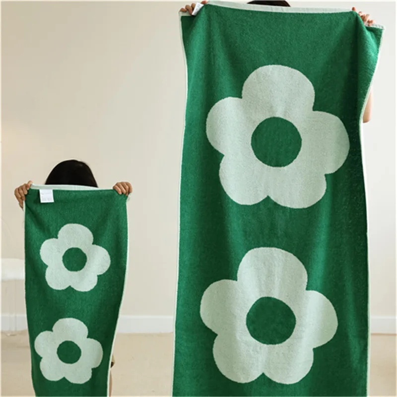 

Skin Friendly Cotton Bath Towel Flower Printed Water Absorbent Quick Drying Face Towel Soft Breathable Adult Kids Shower Towel