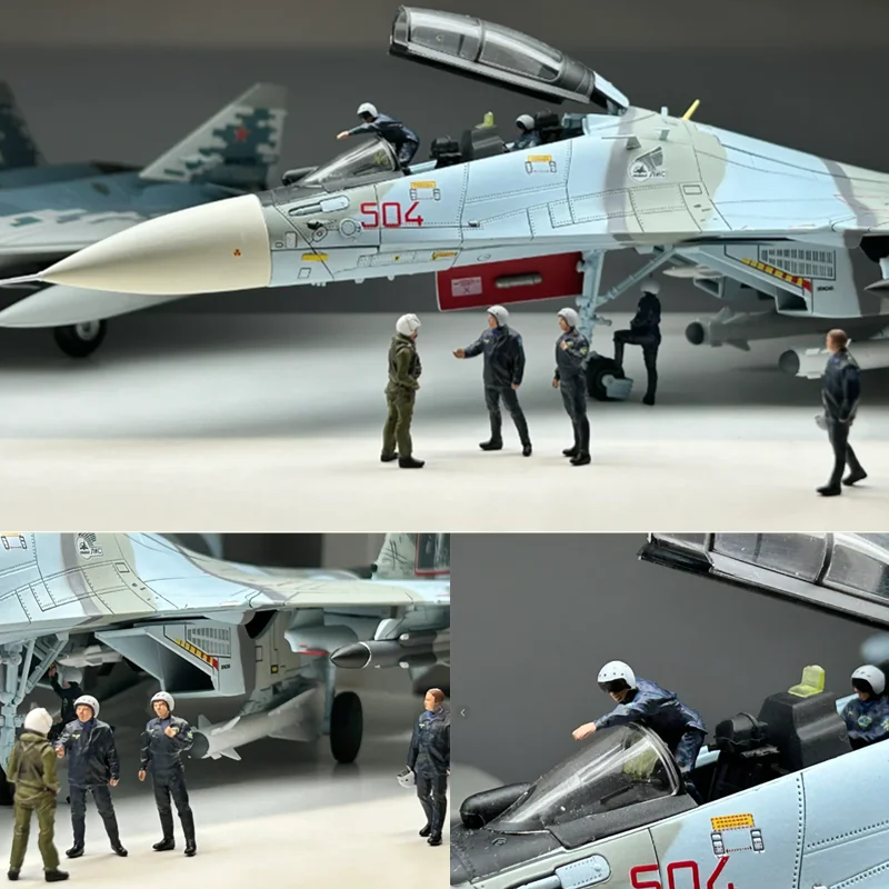 Фото Масштаб 1/72, русские ВВС, пилот, группа грунтов, 7 шт., солдаты, экшн-фигурки, модель, сделай сам, аксессуары для сцены, коллекция кукол №1