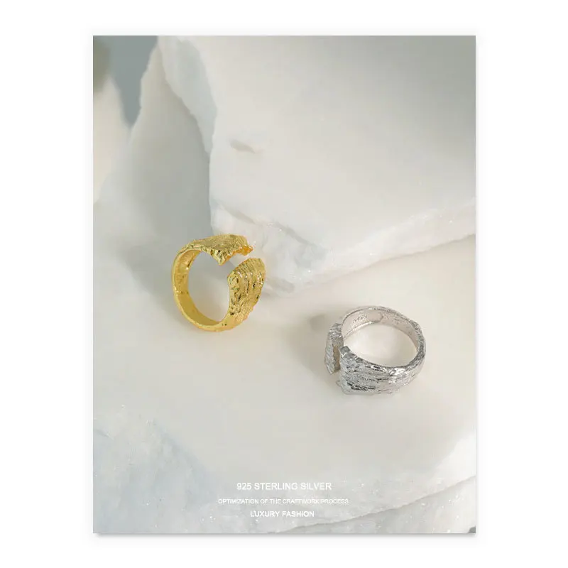 

Sterling Silver 925 Gold Adjustable Ring For Women Gothic Designer Anillos Plata 925 Para Mujer Fine Bulgaria Jewelry Gift