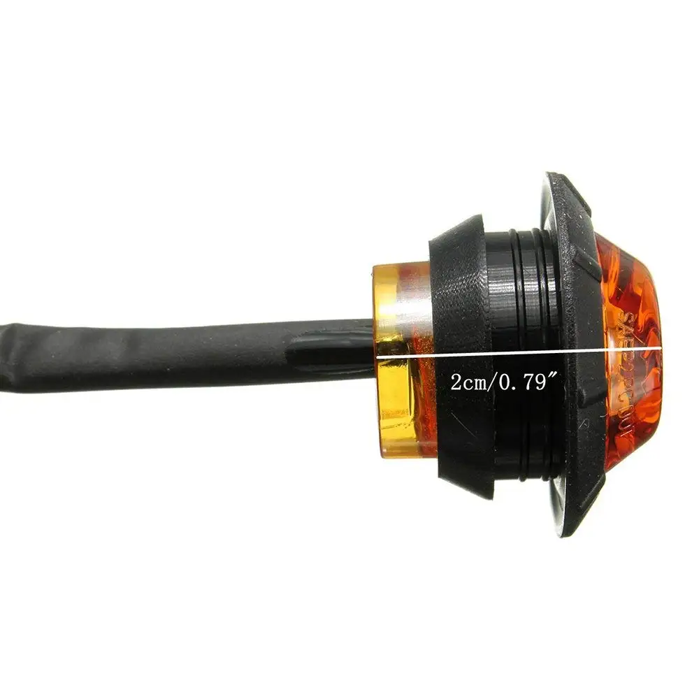 

30Pcs/ 10PCS 3LED 3/4" Round Trailer Side Marker Indicator Lights For Trucks Bullet Clearance Lights Turn Signal Lamp