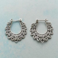 retro fashion antique hollow geometric stud earrings long drop earrings boho party jewelry gift
