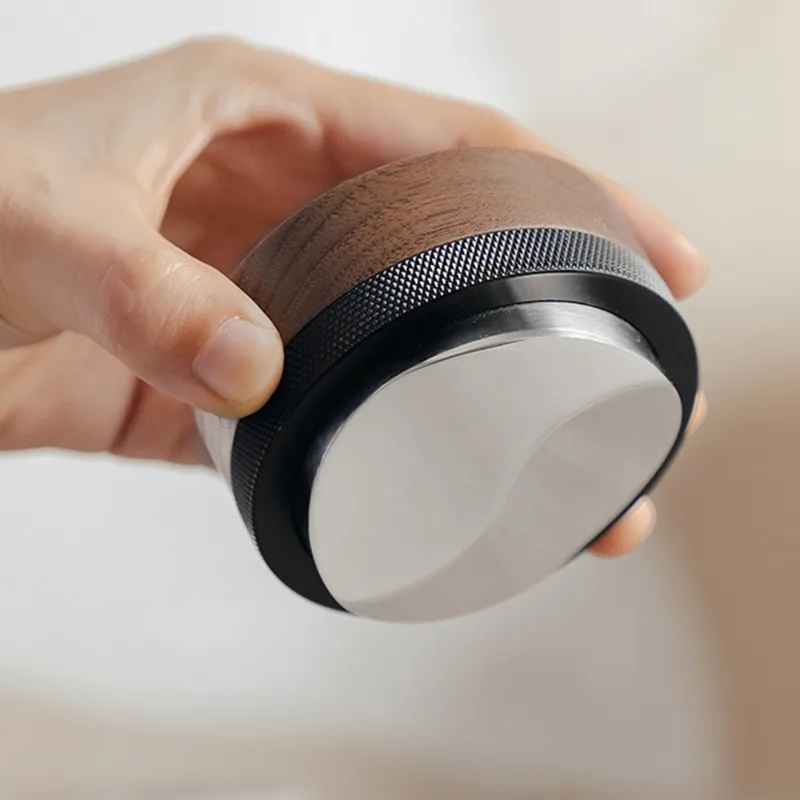 

51MM/58MM Coffee Tamper Walnut Stainless Steel Coffee Powder Dispenser Espresso Tamping Hammer Set Barista Accessories