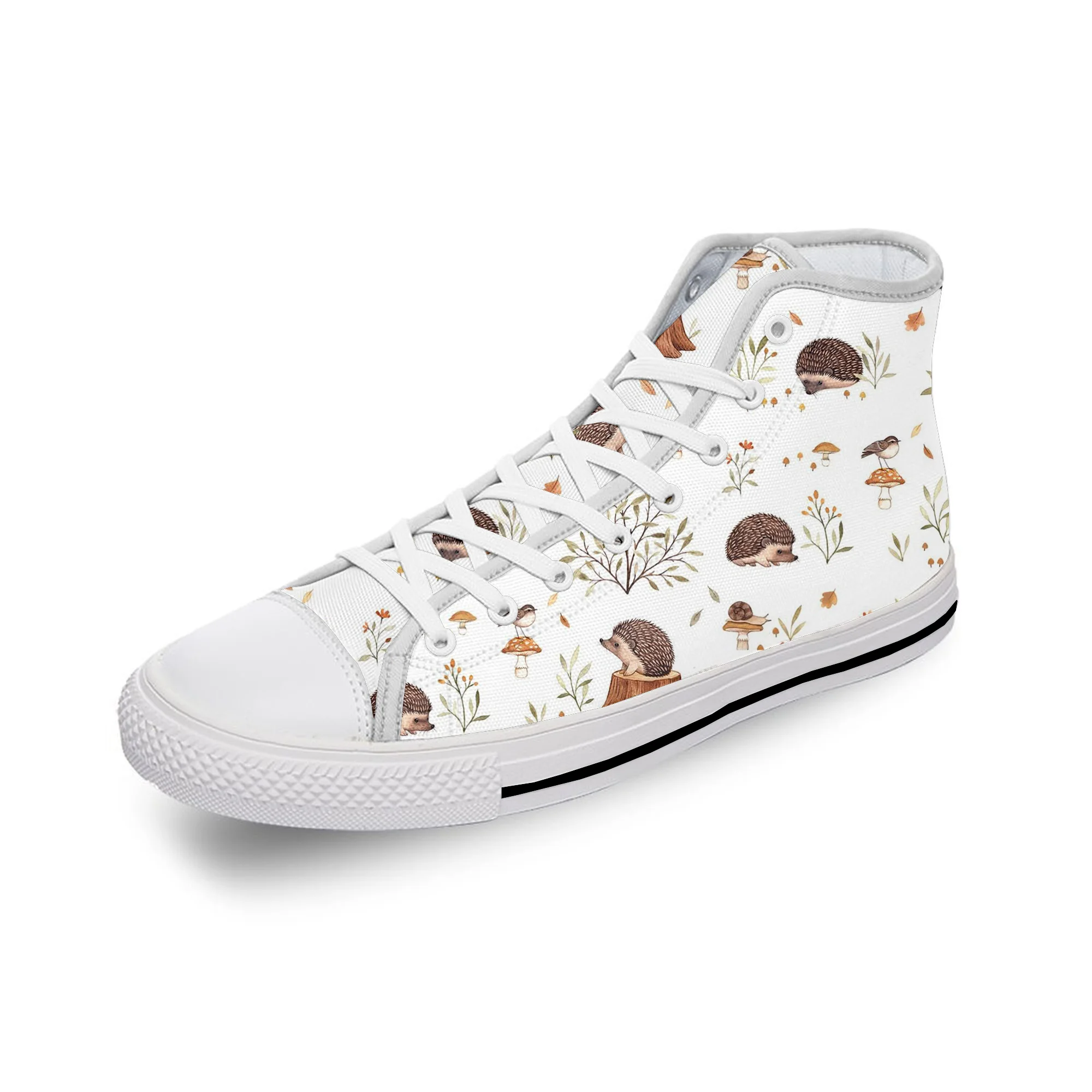 

Cartoon Anime Hedgehog pattern White Cloth Fashion 3D Print High Top Canvas Shoes Men Women Lightweight Breathable Sneakers