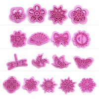 creative diy biscuit mold fower butterfly dragonfly sunflower fan sugar cake printing mold tool