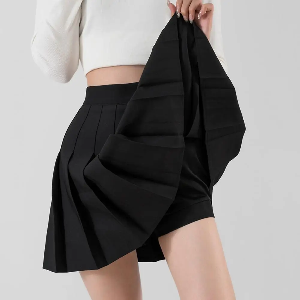 

Lady Pleated Skirt Lining Women Mini Skirt Hidden Zipper Pleated Skirt