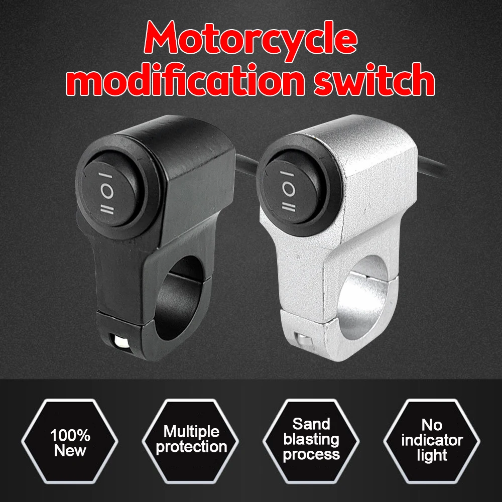 

22mm 7/8in Aluminum Alloy Motorcycle Handlebar Headlight Switch Three-position Waterproof Switch 12V Fog Spotlight Retro Switch