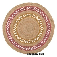 rug 100 natural jute braided style rug reversible carpet rustic modern look rug