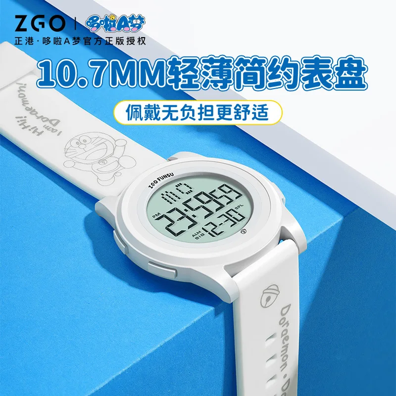 

Doraemon Cartoon Wristwatch Digital Watch for Women White Free Shipping Electronics Products 5Bar Alarm Clock Water Resistant