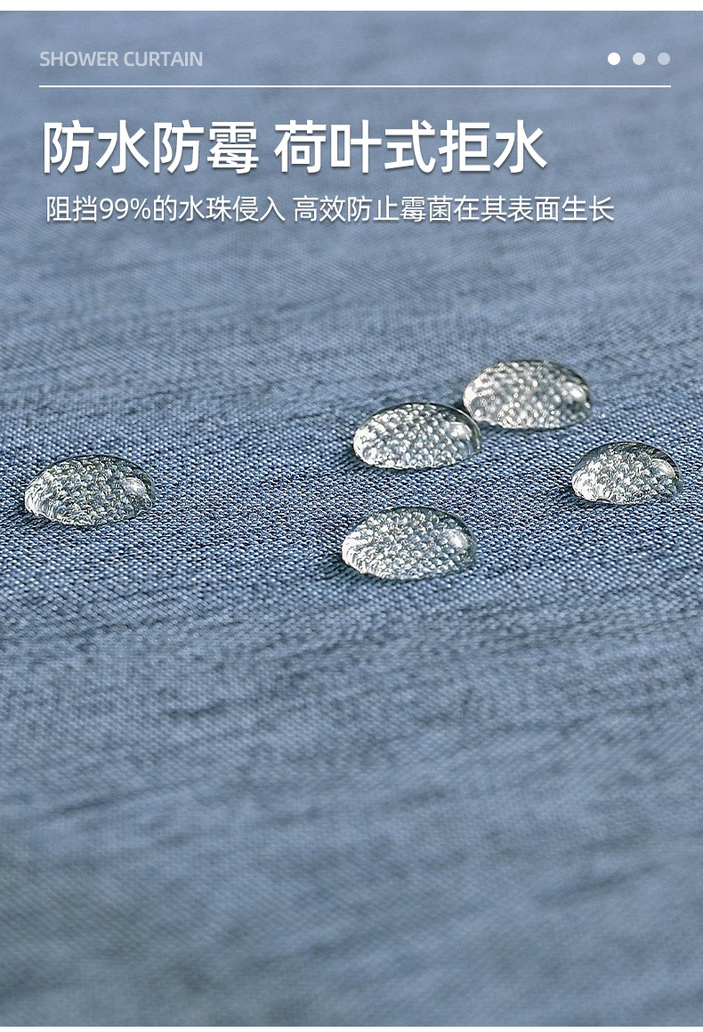 K-Water синяя льняная Водонепроницаемая тканевая Современная занавеска для душа s