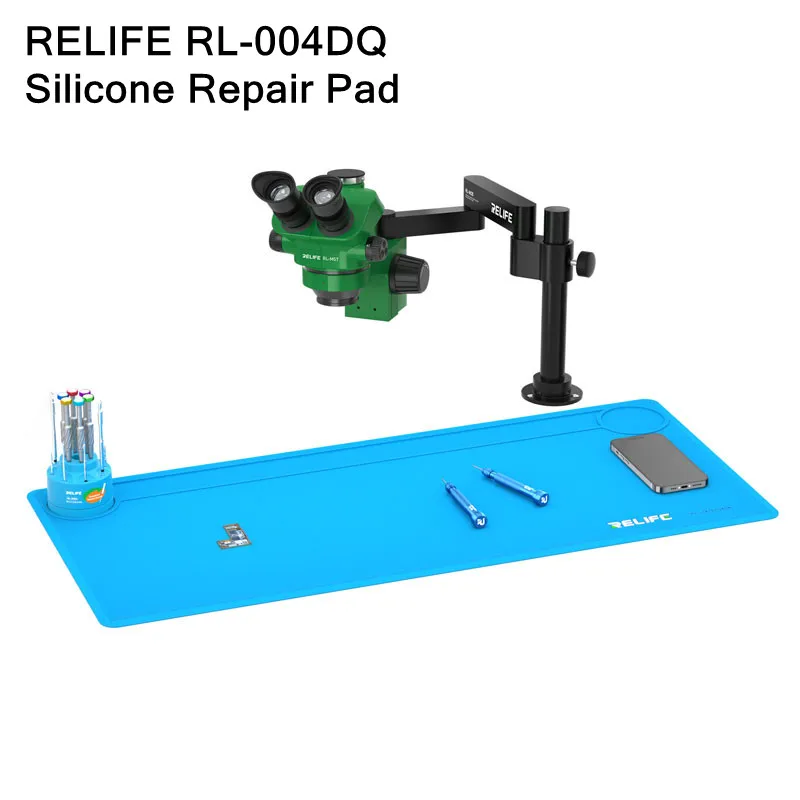 Фото RELIFE RL-004DQ 820 мм x 370 мм, термостойкий силиконовый ремонтный коврик для мобильного телефона, BGA PCB, паяльный рабочий коврик №1