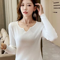 autumn and winter womens new style sweater simple v neck multifunctional cashmere bottom top
