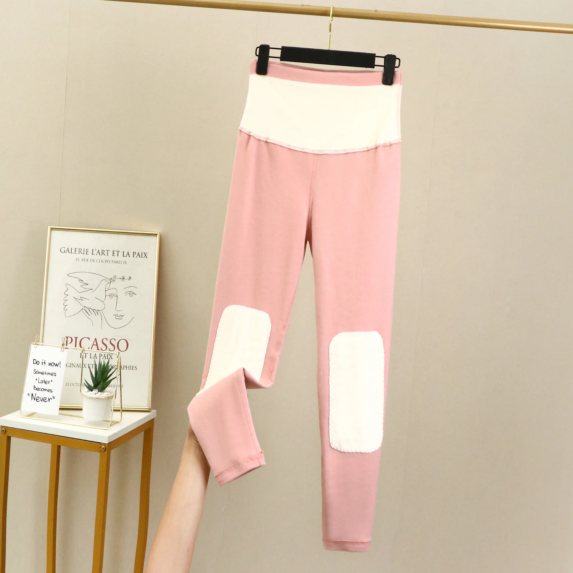 Long Johns High Waist Uterus Protection Thermal Warm Pants De Velvet Winter Add Heating Patch XXL Knee Pads Slim Women Leggings