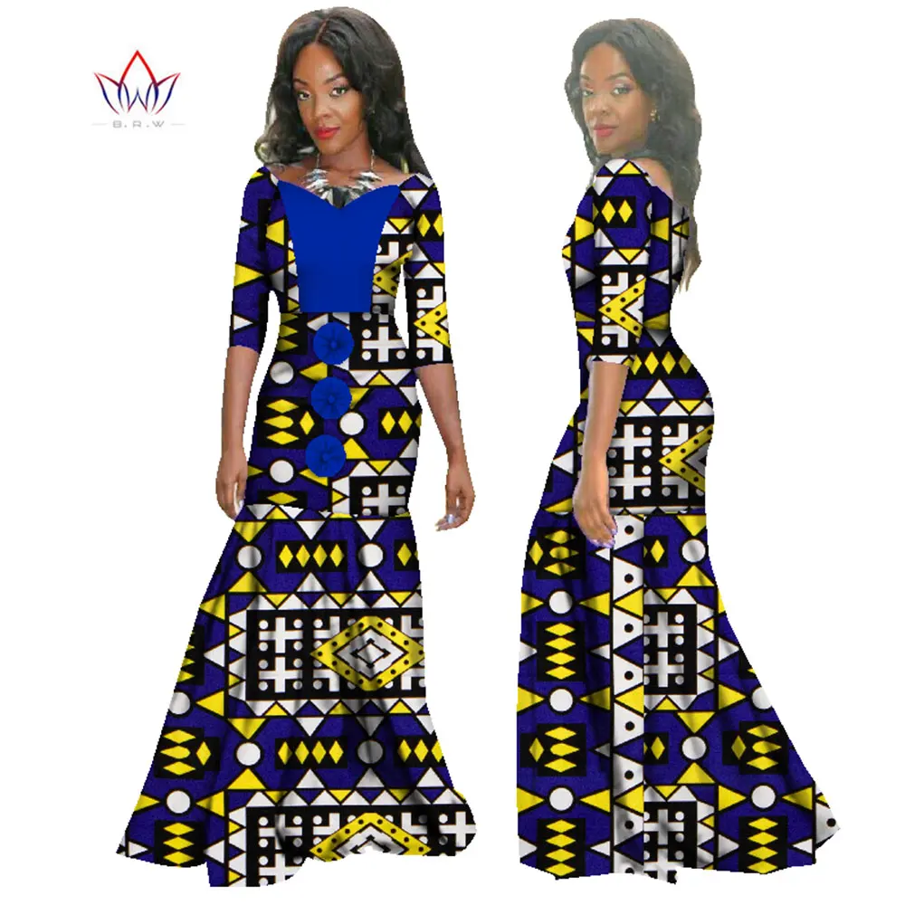 

Dashiki Summer Dress Robe Africaine Femme African Dresses for Women Plus Size African Clothing Traditional Bazin Riche WY1282