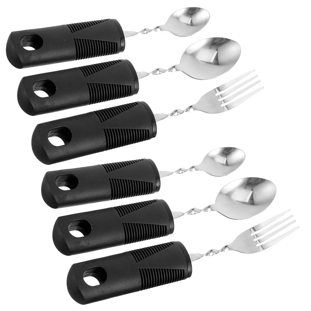 

2 Sets Bendable Cutlery Disabled People Utensil Tableware Adaptive Tools Elderly Utensils for Parkinsons Meal Weighted