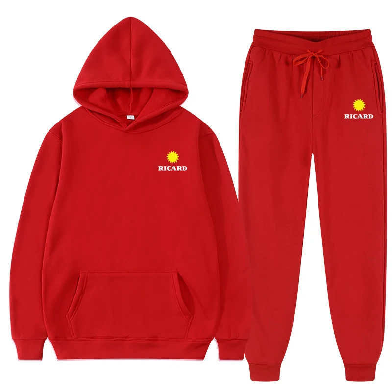 

Spring 2023 New Men Women RICARD Printed Sport Hoodie Tracksuit Brand Sets Sweatshirt Pants Fleece Jogging 2 Pic Set Clothing