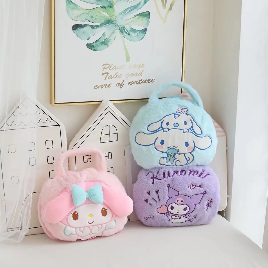 

Kawaii Sanrio Cartoon Coral Fleece Blanket Thickened Office Nap Blanket Air Conditioning Blanket Portable Travel Blanket Bag