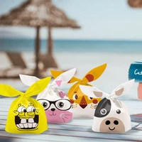 50 pcs rabbit long ear cute wedding party goodie bags packing cake bonbonniere gift bag candy present cow for sweets packaging