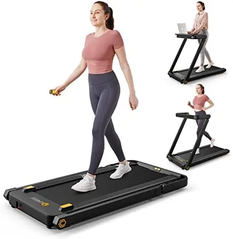 with Desk, 3 in 1 Foldable Treadmill with Removable Desk, Install Free Under Desk Treadmill, 3HP Powerful Walking Treadmill for