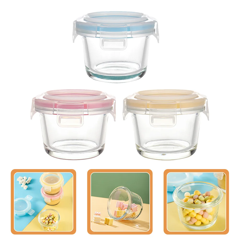 

3pcs Lunch Bowl Refrigerator Preservation Bowls Round Design Food Bowls