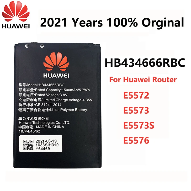 

Original Hua Wei HB434666RBC Battery For Huawei Router Wifi 3 E5572 E5573 E5573S E5576 320 606 806 852 853 855 865 Batteria